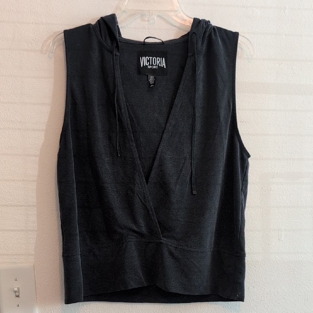 Victoria Charcoal Sleeveless Women's Hoodie